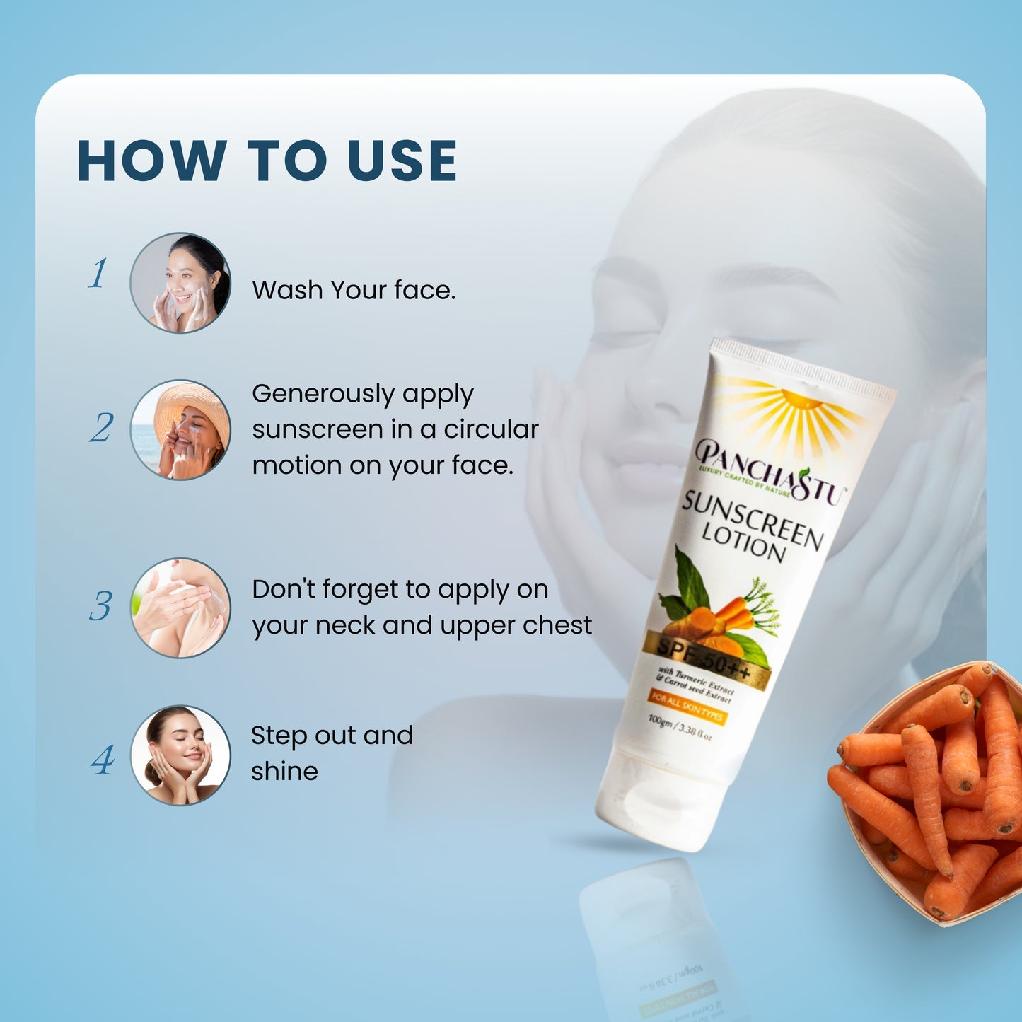 SPF 50 PA+ Sunscreen Lotion